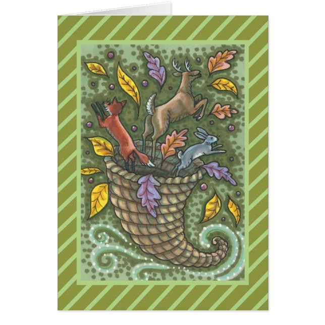 自然の感謝感謝グリーティングカードB (正面)