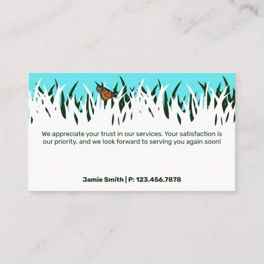 自然の感謝： 🦋🌿Lawn Butterflyありがとう 名刺 (裏面)