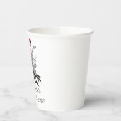 自然の抱擁グレーの花フローラ配置 紙コップ (左)