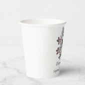 自然の抱擁グレーの花フローラ配置 紙コップ (右)