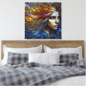 自然の抱擁 – AI時代 キャンバスプリント (インサイチュ (寝室))