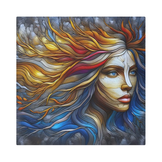 自然の抱擁 – AI時代 メタルプリント (正面)