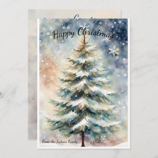 自然の挨拶：パーソナライズされた水彩洗浄 シーズンカード (正面/裏面)