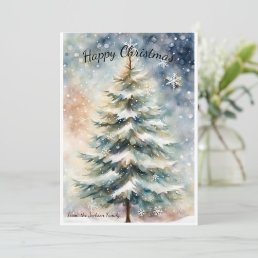 自然の挨拶：パーソナライズされた水彩洗浄 シーズンカード (スタンド正面)