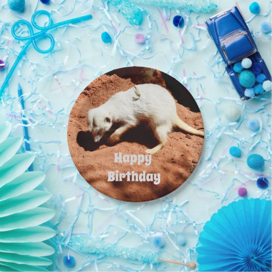 自然の捕獲者：白いメルカト虫を掘る ペーパープレート (パーティー)