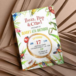 自然の昆虫 虫 誕生日招待状 招待状