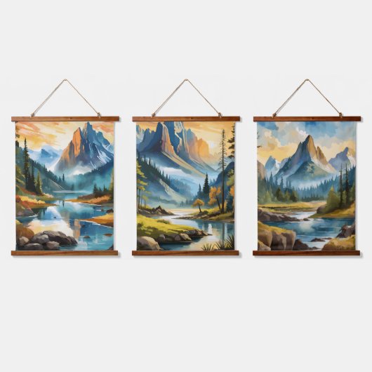 自然の最高傑作祝:国立公園 吊り下げ型タペストリー (トリプル)