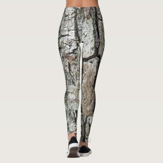 自然の木の古いマツ吠え声の写真 レギンス (裏面)