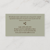 自然の松ぼっくりを使った手作り石鹸職人 名刺 (裏面)