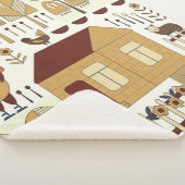 自然の柄、綿の実、園芸。フェンス、フロ シェルパブランケット (3/4)