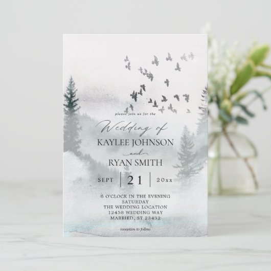 自然の森と結婚鳥 招待状 (スタンド正面)