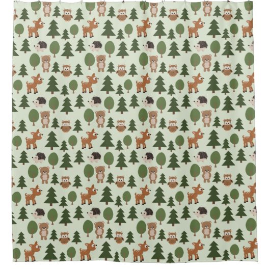 自然の森の友だちベビーアニマルズ シャワーカーテン (正面)