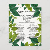 自然の森の宝探しゲームパーティー 案内ポストカード (正面/裏面)