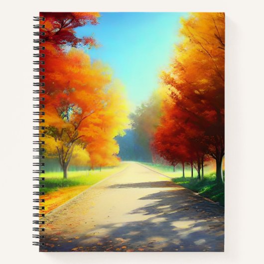 自然の森の秋の木 ノートブック (正面)