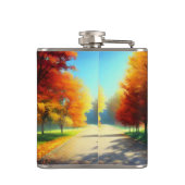 自然の森の秋の木 フラスク (裏面)