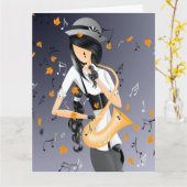 自然の楽器音のグリーティングカード カード (黄色い花)