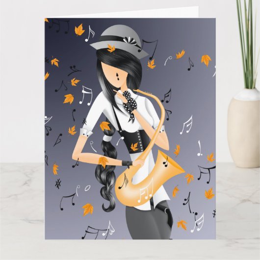 自然の楽器音のグリーティングカード カード (正面)