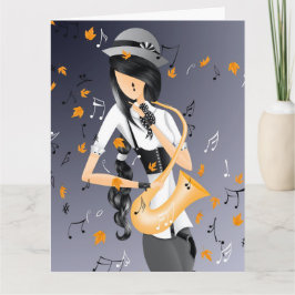 自然の楽器音のグリーティングカード カード