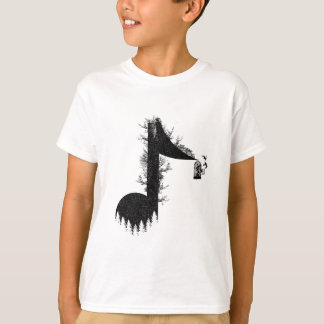 自然の歌に聞対するミニマリスト音楽ライフ Tシャツ