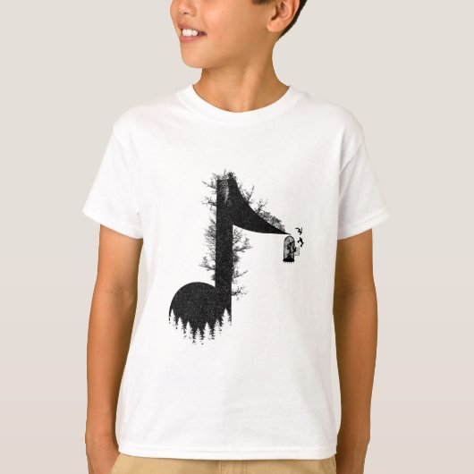 自然の歌に聞対するミニマリスト音楽ライフ Tシャツ (正面)