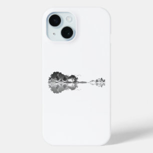 自然の歌: フォレストランドスケープギターアート iPhone 15ケース