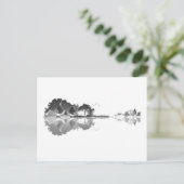 自然の歌：森の風景ギターアート ポストカード (スタンド正面)