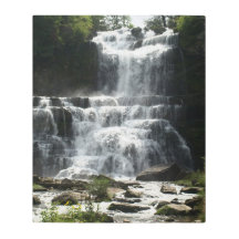 自然の滝の写真をプリントしたメタリックアート