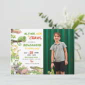 自然の爬虫類の誕生日パーティー招待状 招待状 (スタンド正面)