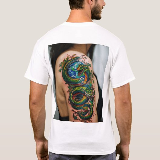 自然の生き生きとしたタトゥーアートティー» Tシャツ (裏面)