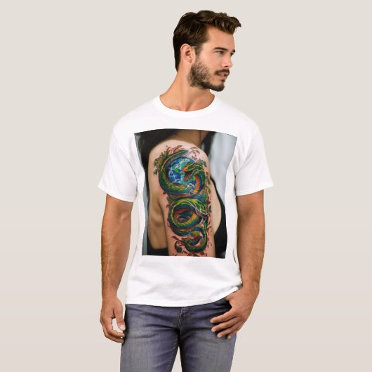 自然の生き生きとしたタトゥーアートティー» Tシャツ (正面フル)