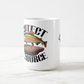 自然の生息地にいるニジマスの資源を守ろう コーヒーマグカップ (中央)