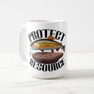 自然の生息地にいるニジマスの資源を守ろう コーヒーマグカップ