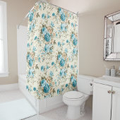 自然の目を引くフローラ装飾 シャワーカーテン