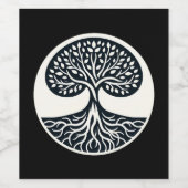 自然の相互接続性ステッカー – 生命の木 ワインラベル (シングルラベル)