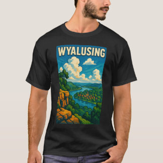 自然の眺望、ワイアラシング川の景色 ウィスコンシン州 Tシャツ