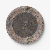 自然の石の写真の地質学の質文字 ペーパープレート (正面)