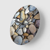 自然の石の河川敷 ラウンド壁時計 (傾斜)
