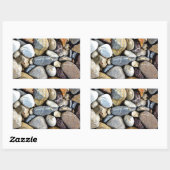 自然の石の河川敷 長方形シール (シート)