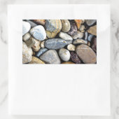 自然の石の河川敷 長方形シール (バッグ)