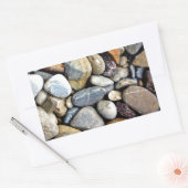 自然の石の河川敷 長方形シール (封筒)