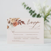 自然の秋の水の結婚色 出欠カード (スタンド正面)