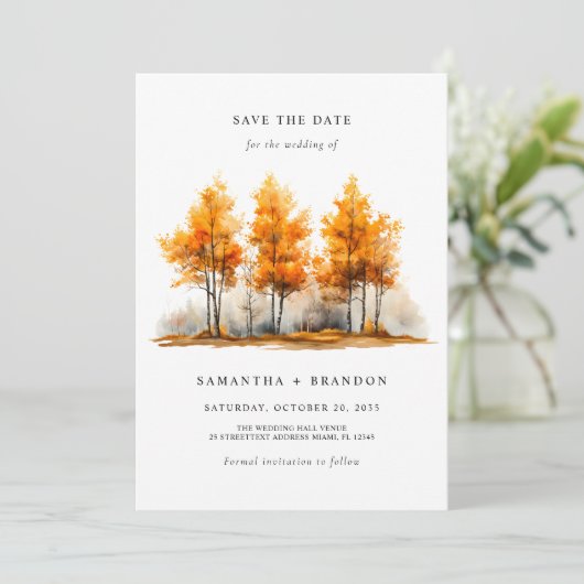 自然の秋の風景 ウェディング セーブザデート (スタンド正面)