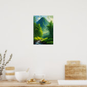 自然の空想、眠る火山 ポスター (キッチン)