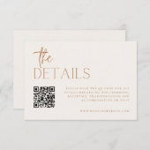 自然の結婚ミニマル詳細QRコード エンクロージャーカード (正面/裏面)