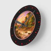 自然の絵画アート作品 ラウンド壁時計 (傾斜)
