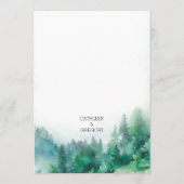 自然の緑と白の手の絵を描ヒルズ結婚 メニュー (裏面)