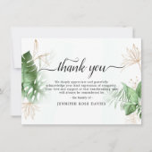 自然の緑と金ゴールドエレガント悔やみや弔慰 サンキューカード (正面)