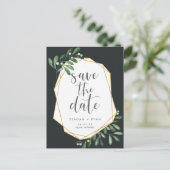 自然の緑 | 水彩画の結婚式お知らせカード 案内ポストカード (スタンド正面)