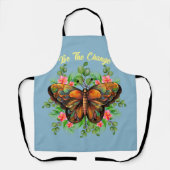 自然の美しいカラフル蝶と開花 エプロン (正面)