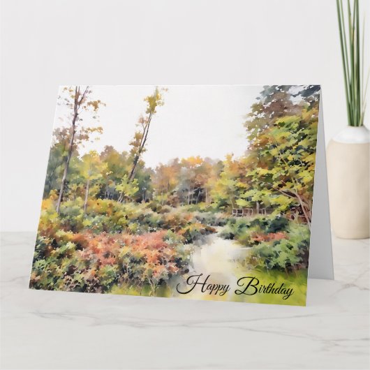 自然の美しい-誕生日カード カード (正面)